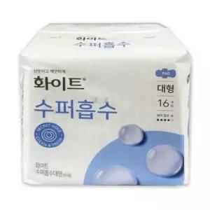 생리대 화이트 수퍼흡수 대형 16개입 28cm