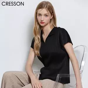 [크레송(CRESSON)] 넥트임 레이어드 플리츠 블라우스(택가격: 128000원)