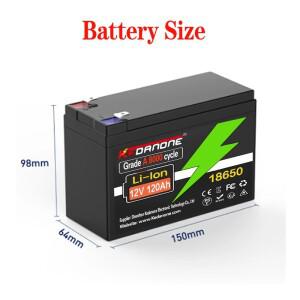 12V 배터리 120Ah 18650 리튬 팩 태양 에너지 전기 자동차 + 12.6v3A 용 충전식
