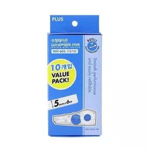 리필 수정테이프 플러스 화이트 WHIPER MR 10개입 5mm x 6m