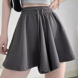 플레어 치마 반바지 허리밴딩 주름치마 바지 꾸안꾸 여자편한반바지 (WEA5C4E)