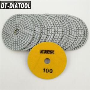 DT-DIATOOL 다이아몬드 연마 패드 10개 100mm 바닥 기계용 4인치 화이트 레진 본드 샌딩 디스크