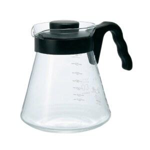HARIO V60 유리 커피 서버 포어 블랙 사용 1000ML, 가능 카라페 오버 전자레인지