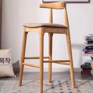 홈바 바체어 원목 등받이 높은의자 카페 우드 클래식