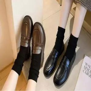 여자 기본 로퍼 깔끔한 단화 심플 슬립온 블랙 브라운