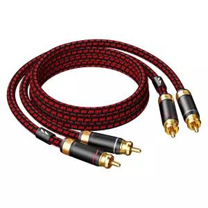 Primeda Auidophile 2RCA 남성에서 스테레오 서브우퍼 오디오 케이블 하이파이 3U 골드 도금 4N 산소 프리