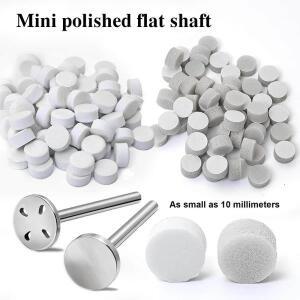 50개 10mm 자가접착 버핑 패드-페디큐어/매니큐어 광택용 스테인레스 교체 디스크 살롱급 네일케어 키트