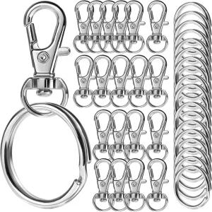 레오브로 열쇠고리 40PCS 및 클립 제작 키트 DIY 공예품 보석류
