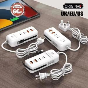 USB 충전기 PD 타입 C 고속 충전 66W 퀵 월 충전기 멀티포트 USB 허브 어댑터 EU/US 플러그 USB C 퀵 충전