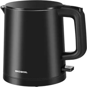 차와 커피를 위한 SKOBOIL 전기 주전자 소형 0.8L 27OZ 이중벽 스테인리스 온수 보일러 고속 끓는 온수기