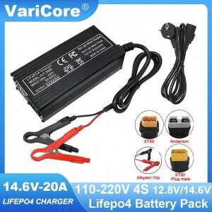 12V/14.6v 20A Lifepo4 스마트 충전기 110-220V 4s 고출력 12.8V 배터리 팩용 팬 알루미늄 케이스