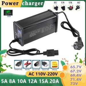 60V 5A 8A 10A 12A 15A 20A 스마트 배터리 충전기 Lifepo4 16S 17S 19S 20S 리튬 고속 충전기 인산철 배터