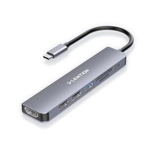 LENTION USB C 허브, 100W 충전, 카드 /서피스, 리더기, 및 맥북 맥 프로, 드라이버 3.0 4K 어댑터 호환 (CB-CE18, 뉴 크롬북, 기타, 그레이) 스페이스 듀얼 2.0 안정적인 에어 HDMI,