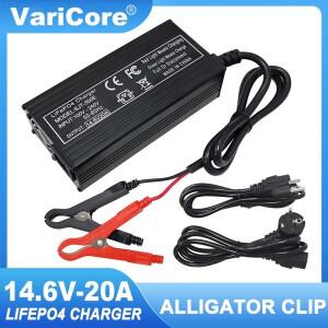VariCore 14.6V 20A/10A 스마트 Lifepo4 배터리 충전기 리튬 철 인산염 배터리 팩용 110-220V 4S 12V 고전