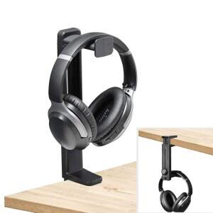 NEETTO HS906 헤드폰 스탠드 및 행거 케이블 IN 후크, 조절 언더 회전 랙 클램프, 게이밍 헤드셋 있는 책상 이어폰 1, 위 2 높이 클립이 데스크 홀더 마운트