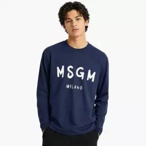 MSGM 브러쉬드 로고 긴팔 티셔츠 3540MM511 237798 89)