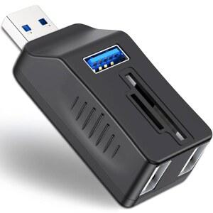 VIENON SD TF 카드 리더기가 있는 PC, /마이크로 카메라, 3.0 플래시 포트, USB 드라이버, HDD, 노트북, 스플리터 어댑터, /2.0 휴대용 메모리 허브, 대시 캠용 5포트 익스텐더