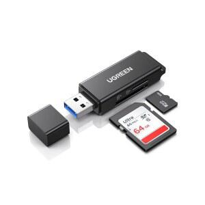 UGREEN SD 카드 리더기 - 휴대용 USB RS-MMC, 마이크로 듀얼 PC, 윈도우, TF, 어댑터 메모리 SDXC, 리눅스, SDHC UHS-I SDHC, 크롬 맥, 허브 슬롯 플래시 MMC, 노트북용 3.0