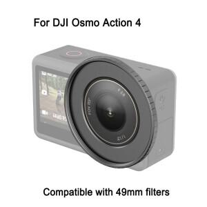 DJI Osmo Action 4 카메라 금속 필터 홀더 액세서리 용 PULUZ 49mm 렌즈 필터 어댑터 링 프레임