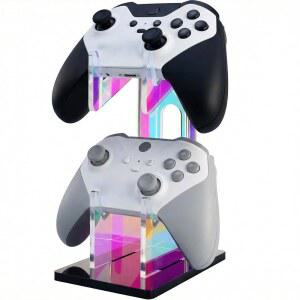 NIHOME 이리데센트 아크릴 2단 범용 게임 헤드셋 방지 미끄럼 액세서리 스위치용 홀더 XBOX ONE 헤드폰 안정 컬러풀 PS5 클리어 스탠드 컨트롤러