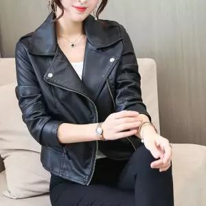레트로 라이더 가죽 자켓 점퍼 가을 간절기 여성 슬림핏