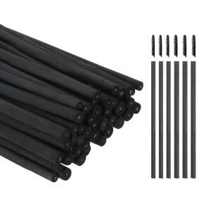 메카닉시 윌로우 차콜 스틱, 2-4mm/4-5mm 연필 소프트 스케치 바인 아트 용품 세트 쉐이딩 페인팅 아티스트 (블랙, 팩 50)
