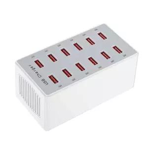 멀티포트 USB 고속충전기 케이블 플러그 포트 60W 블랙 12칸