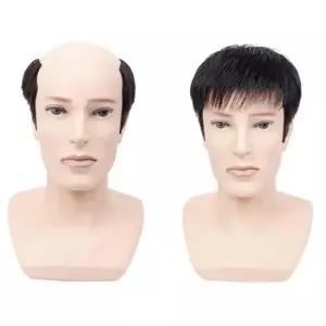 인모 남자가발 정수리 커버 자연스러운 O형 커버가발 인모