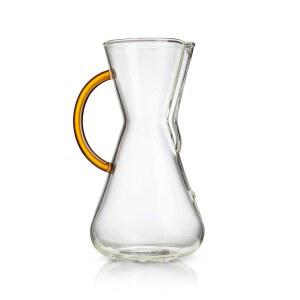 CHEMEX 푸어오버 글라스 커피메이커 - 컬러 시리즈 골드 3컵 유리 포장 핸들