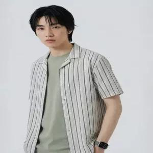 폴햄 남성 자카드 스트라이프 반팔 셔츠PHG2WC1187