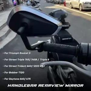 오토바이 핸들바 리어뷰 엔드 미러 트라이엄프 로켓 3 스트리트 트리플 S 765 RS/R 스피드 1200RS/RR용