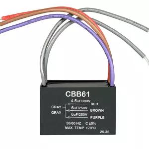 유키할루 천장 팬 커패시터 CBB61 4.5uF 5 와이어 250V 뉴 하버 브리즈 헌터 등과 호환 가능