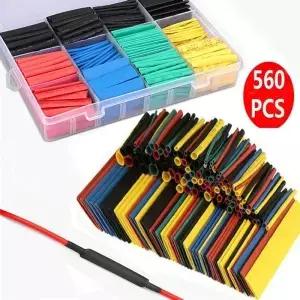 530/127pcs 열 수축 튜브 슬리브 폴리올레핀 세트 2 1 와이어 케이블 여러 가지 빛깔의