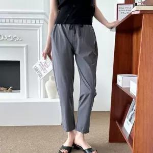 여성 여름 아이스 밴딩 배기팬츠 1P 데일리 무지 바지 여자밴딩팬츠 (WF2060B)