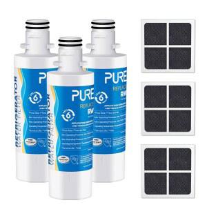 퓨어플러스 ADQ747935 LG LT1000P 켄모어 엘리트 9980 LT1000PC, MDJ64844601 ADQ7479501, LMXS28626S, LFXS26973S, LT120F 냉장고 수도 및 공기 필터, 3Pack, 모델: RWF4700AC 교체