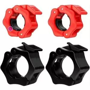 2PCS 25/28/30mm 퀵 릴리스 바벨 클램프 스핀 칼라 역도 및 근력 훈련을위한 웨이트 바 클립