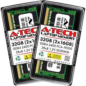 A-Tech 32GB(2x16GB) DDR4 2400MHz SODIMM PC4-19200(PC4-2400T) CL17 2Rx8 비ECC 노트북 RAM 메모리 모듈