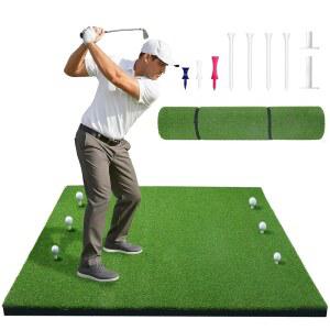 31mm 골프 매트 연습 실외 및 실내, 5x4피트/5x5피트 타격 매트, 9개의 티가 있는 헤비 듀티 인조 잔디 뒷마당 차고 시뮬레이터 훈련용 치핑 드라이빙 스윙용