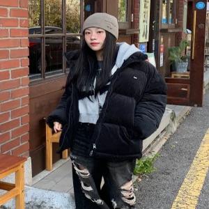 리 코듀로이 패딩 자켓 블랙 LE2504JK04BK 5553479