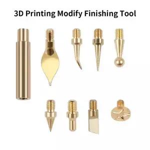 9PCS 열 삽입 너트 철 팁 핫멜트 세트 도구 납땜 인두 3D 수정 마무리 황동 스레드