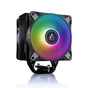 ARCTIC 냉동고 36 A-RGB - 푸시풀, 압력 최적화 120mm 팬 2개 및 ARGB 조명, 유체 다이내믹 베어링, u20132000 RPM 200개, 히트파이프 4개 등 싱글 타워 CPU 쿨러. MX-6 열 화합물 포함