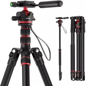 NEWER 베이직 카메라 삼각대 모노포드 77인치 컴팩트 경량 여행용 DSLR 비디오 스탠드 360° 볼 헤드