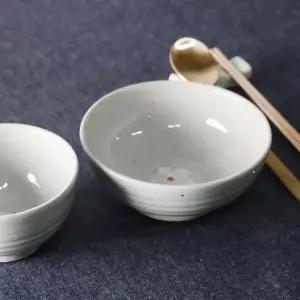꽃 고백자 국산 도자기 공기대접 세트 위아 한식당
