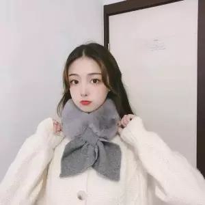 리본 고리형 페이크 퍼 니트 패션 머플러 목도리 페이크퍼 밍크