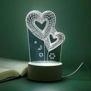 USB 입체 아크릴 무드등 하트풍선 테이블조명 착시 3D