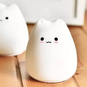 인테리어 건전지 실리콘 취침등 말랑냥이 무드등 무선