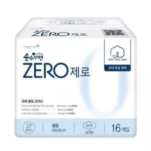 여성용품 깨끗한나라)순수한면ZERO(중형16P)