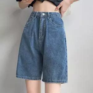 아무 여자 여름 진청 연청 5부 데님 반바지 데일리룩