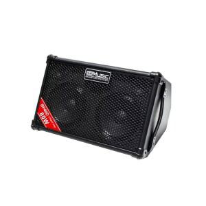 쿨뮤직 BP40D 전원 어쿠스틱 기타 앰프 - 리버브 코러스 지연 효과가 있는 휴대용 블루투스 스피커 80W/배터리, 6 입력, 3 밴드 EQ, 블랙
