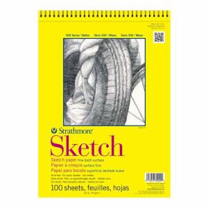 스트라스모어 300 시리즈 스케치 패드, 11x14 인치, 100 장, 상단 와이어 - 드로잉, 일러스트레이션, 아트 클래스 학생용 아티스트 스케치북
